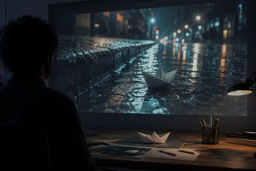 Generated moving scene based on a source image