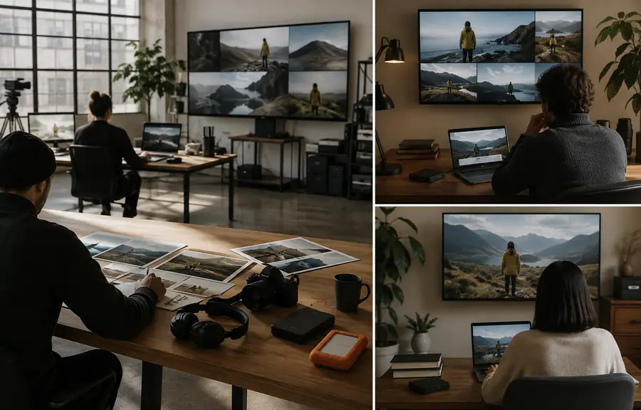 Developed cinematic video concept shown in a browser workspace