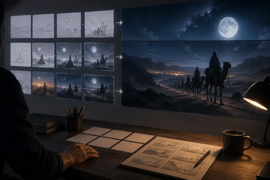 Escena de video cinematográfica generada a partir de un prompt escrito