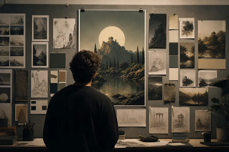 Still visual concept representing image-first exploration